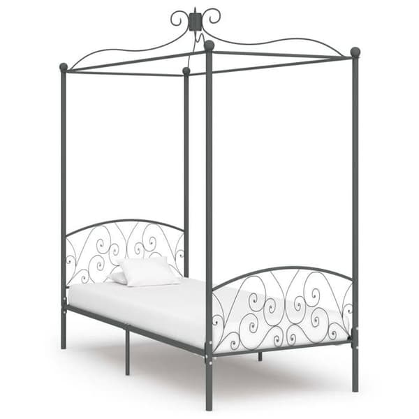 Maison Exclusive - Himmelstativseng uden madras grå metal 90x200 cm