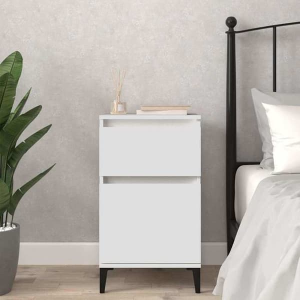 Maison Exclusive - Vit sängbord 40x35x70 cm