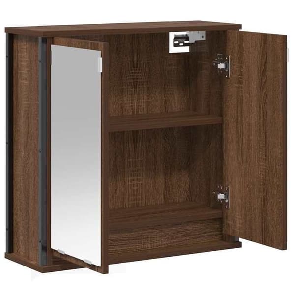 Maison Exclusive - Väggmonterad badrumsspegelskåp ek brun 60x21x60 cm