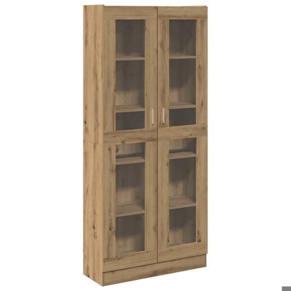 Maison Exclusive - Høj buffet i egetræ, håndlavet 82,5x30,5x185 cm, ingeniørtræ