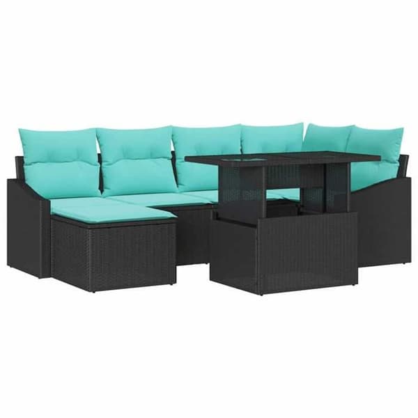 Lounge-soffor - MAISON EXCLUSIVE - Modulärt set - Poly rattan - Väderbeständig - Blå