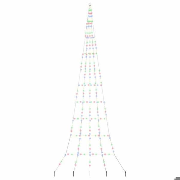 Juletræ - EKSKLUSIV HUS - 511 cm - Multifarvet LED - 8 tilstande USB - Metalspidser Flerfärgad