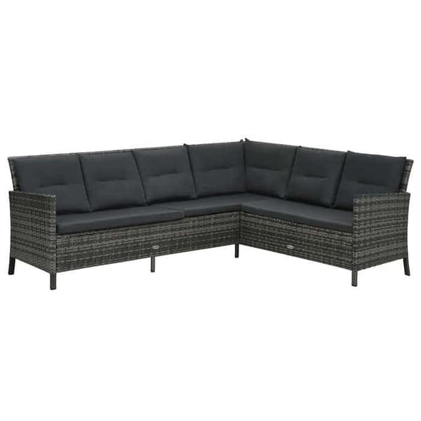 Maison Exclusive - Trädgårdsmöbler 3 delar med kuddar i flätad resin Grå