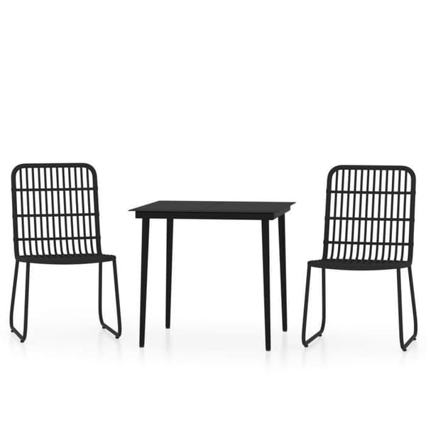 Maison Exclusive - Have spisebordssæt 3 dele Sort Svart