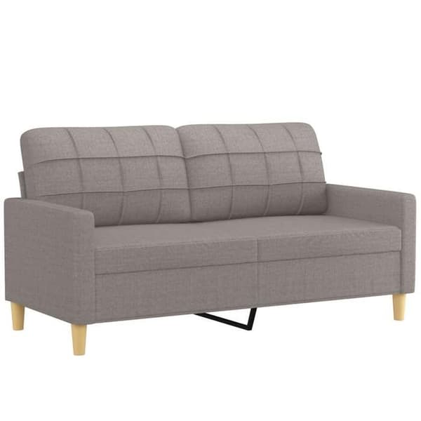 Maison Exclusive - 2-delars soffgrupp med kuddar i taupe tyg