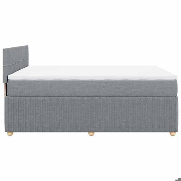 Maison Exclusive - Sengebund med lameller og madras Lys grå 160x200cm Stof