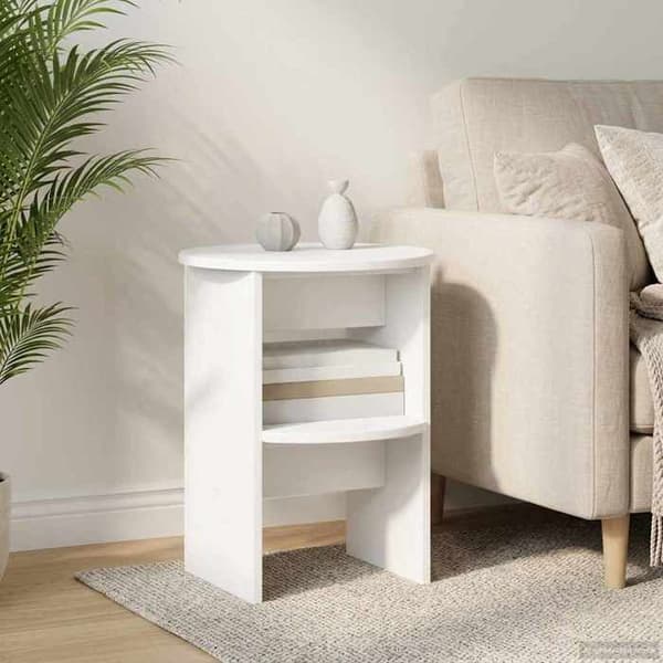 Maison Exclusive - Sidobord 2 st Vit Ø40 x 50 cm Ingenjörsträ