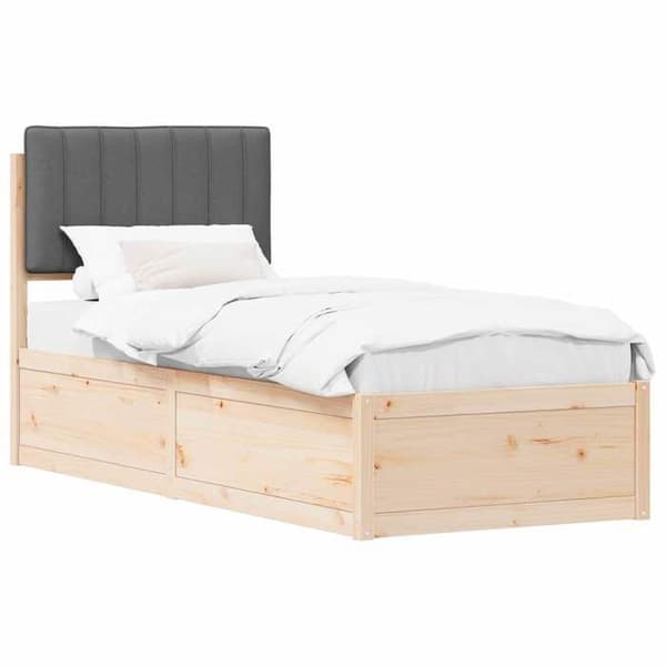 Maison Exclusive - Sänkykehys pehmustetulla päädyllä Tummanharmaa 80 x 200 cm Mörkgrå