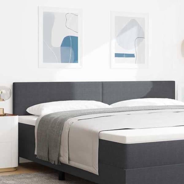 Hovedgærde - EKSKLUSIV HUS - Rektangulær - Mørkegrå - 200 cm - Justerbar ribbet velour Mörkgrå