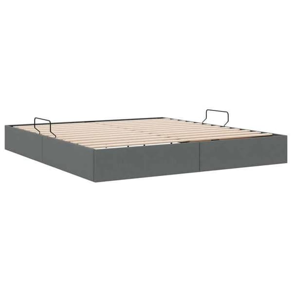 Maison Exclusive - Sängram ottoman Mörkgrå 160 x 200 cm tyg