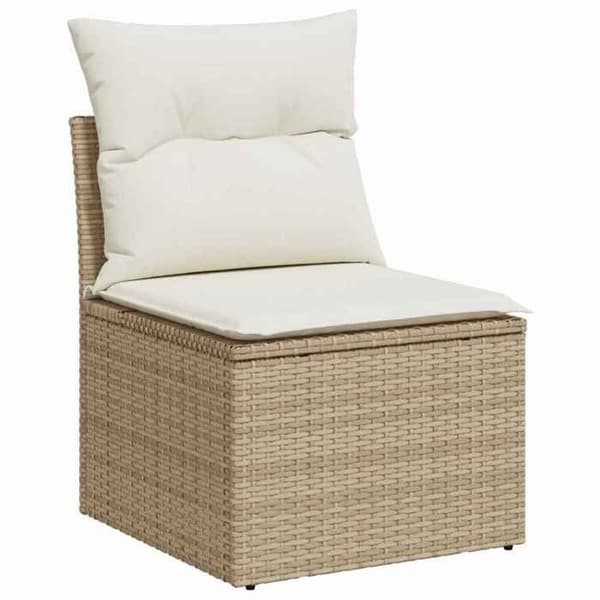 Maison Exclusive - 12 osan puutarhakalustesarja, beige polyrottinki