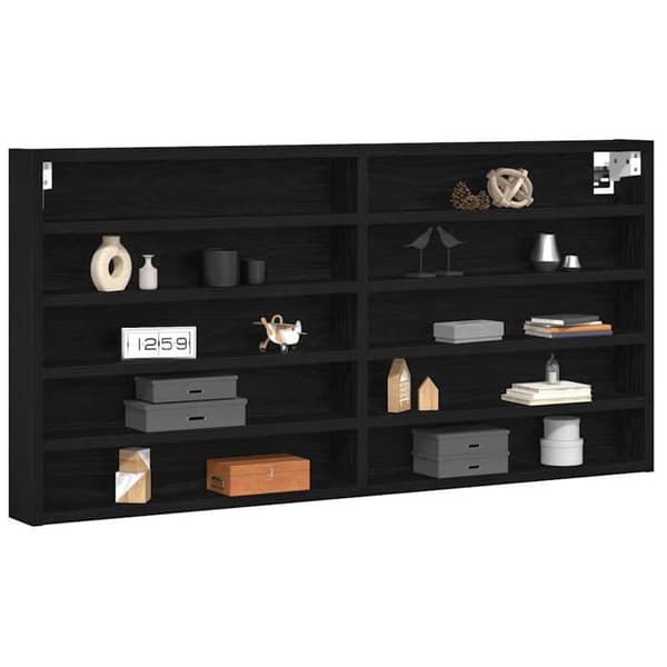 Maison Exclusive - Vitrine vægmontering Sort eg 100 x 8,5 x 50 cm svart ek
