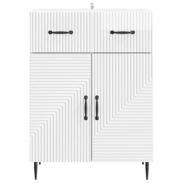 Maison Exclusive - Hvid glans buffet 66 x 34,5 x 89,5 cm Ingeniørtræ