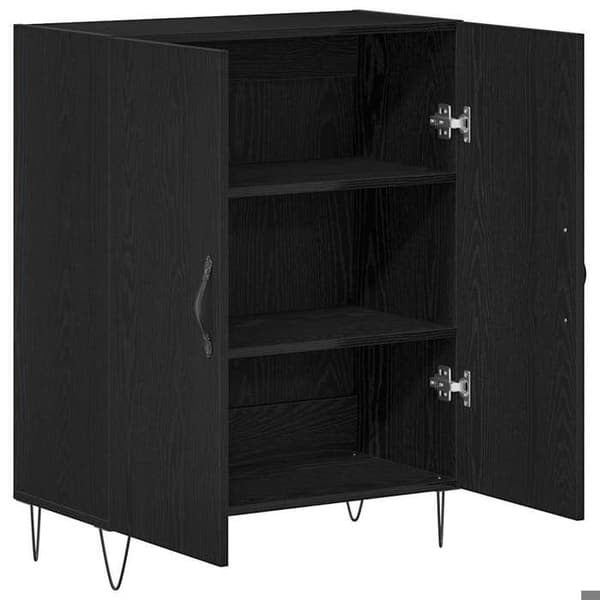 Maison Exclusive - Buffet Sort egetræ 69,5 x 34 x 90 cm Ingeniørtræ svart ek