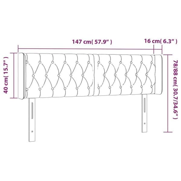 Maison Exclusive - LED-päätyharso Tummanharmaa 147x16x78/88 cm Sametti Mörkgrå