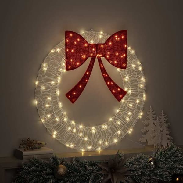 Maison Exclusive - Couronne 60 LED Varmvit 76 x 76 x 8,5 cm Akryl Vit varm