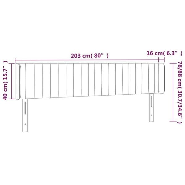 Maison Exclusive - LED-päätyharso Tummanharmaa 203x16x78/88 cm Sametti mörkgrå