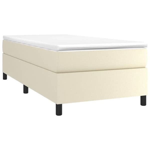 Maison Exclusive - Sengebund med cremefarvede lameller 80x200 cm i kunstlæder