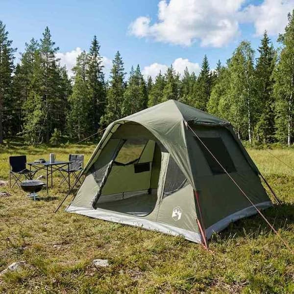Tält - EXKLUSIVT HUS - Olivgrön tak - 305x275x190 cm - Polyester & stål - Fällbar