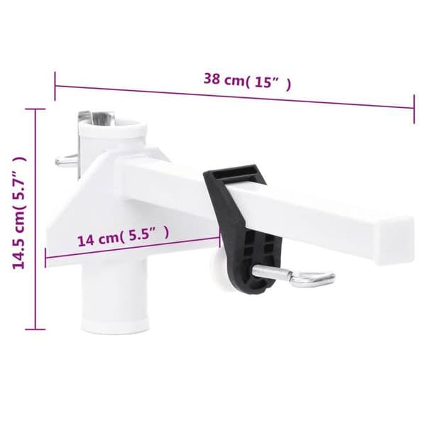 Maison Exclusive - Parasolfod til balkon hvid 38 mm stål