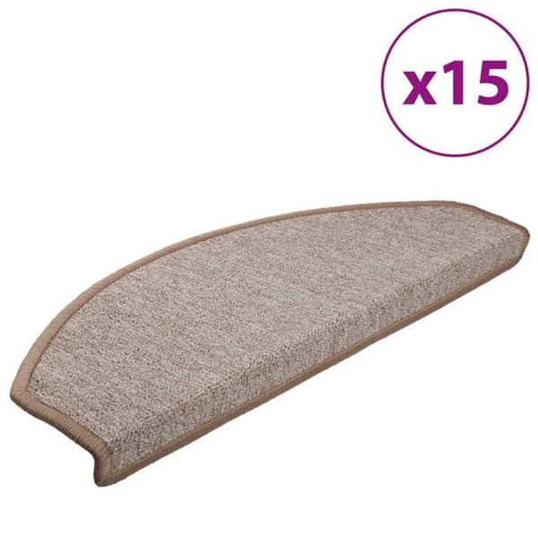 Maison Exclusive - Trappe tæppe 15 stykker 65 x 24 x 4 cm Lys brun Halvmåne Stor Ljuste brun