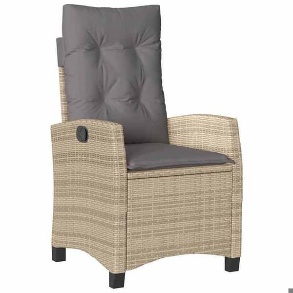 Maison Exclusive - 9-delars matgrupp för trädgård i beige polyrotting beige