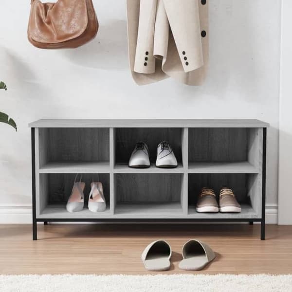 Skoarmoire - EKSKLUSIV HUS - Sonoma grå - 6 rum - Ingeniørtræ - Stålramme sonoma grå