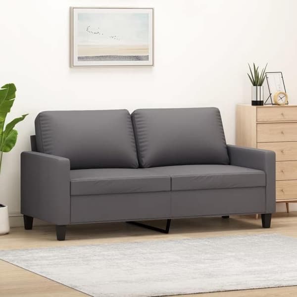 Maison Exclusive - 2-personers sofa Grå 140 cm Syntetisk læder