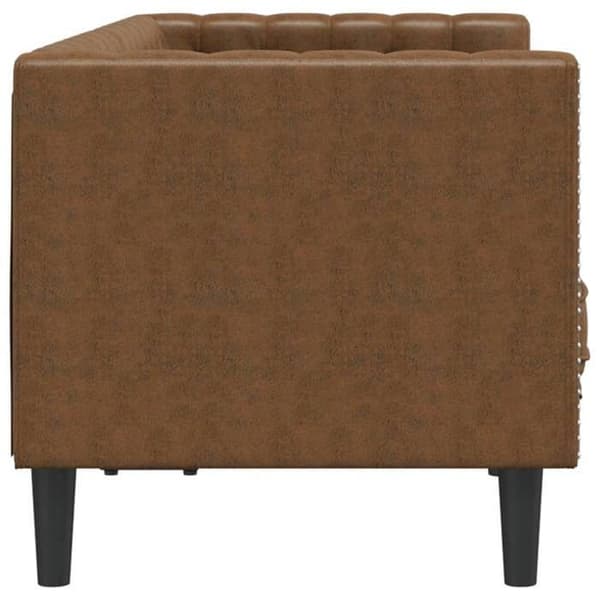 Maison Exclusive - Chesterfield-soffa med kuddar för 2 personer i mockaimitation