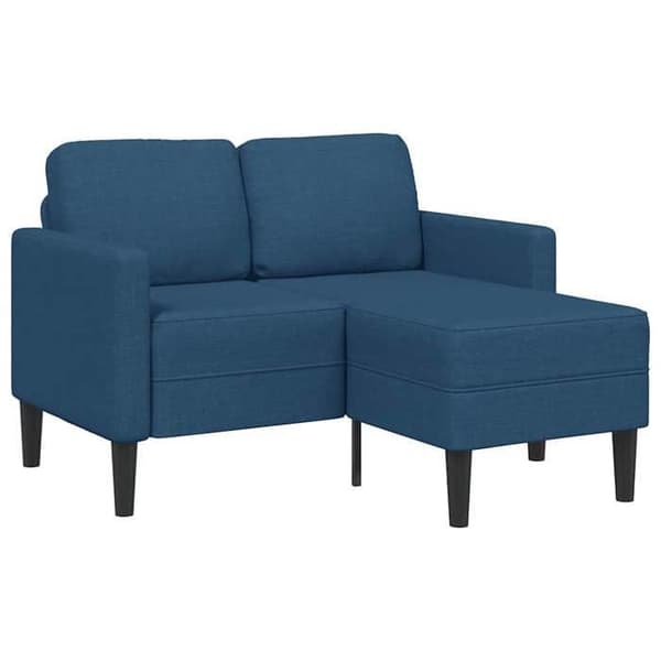 Maison Exclusive - 2-sits soffa med L-formad divan i blått 125 cm tyg