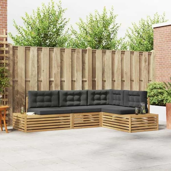 Maison Exclusive - 5 kpl Ulkokalusteiden Sohvasetti Polyesteri Valkoinen