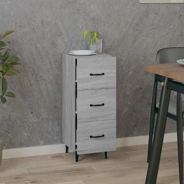 Maison Exclusive - Buffet Sonoma grå 34,5x34x90 cm Ingenjörsträ