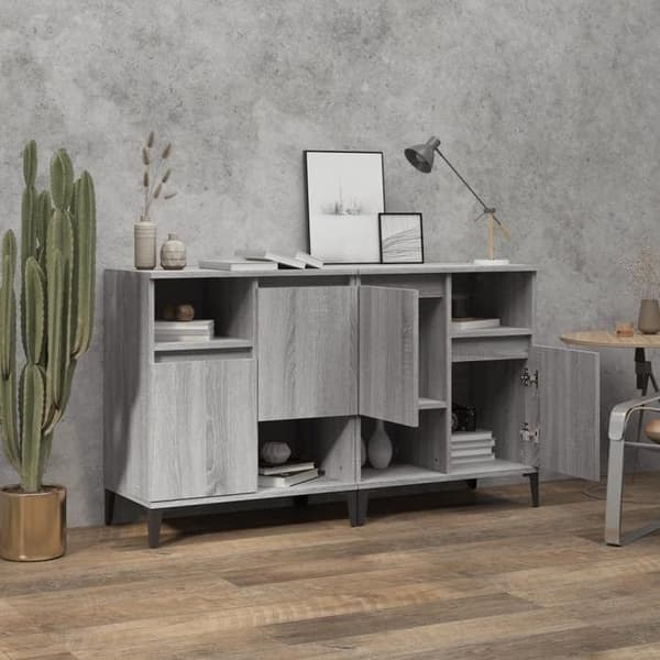 Maison Exclusive - Buffeter 2 stk sonoma grå 60x35x70 cm ingeniørtræ