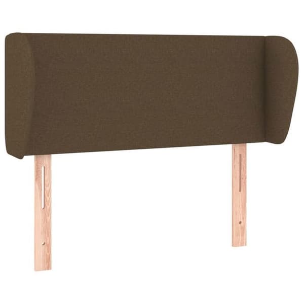 Sänggavel - Med öron - Mörkbrun - Polyester tyg - Justerbar höjd Mörkbrun