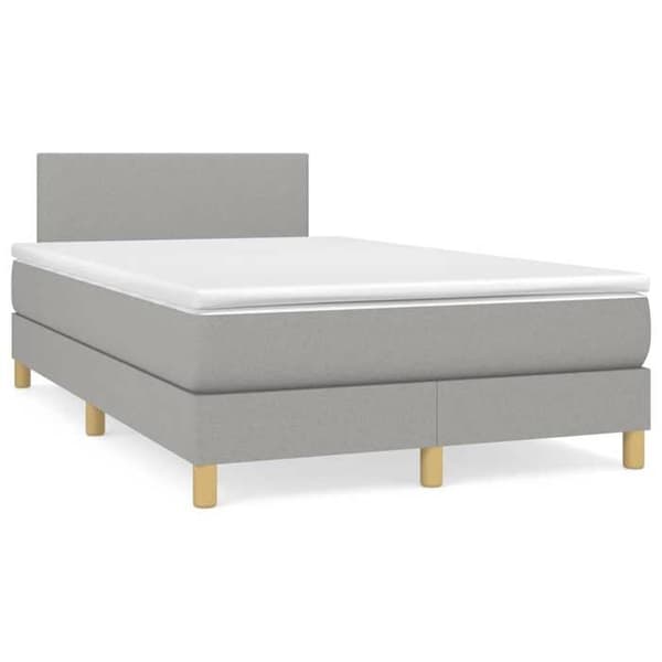 Maison Exclusive - Madras med lameller og LED lys, lysegrå 120x190 cm stof