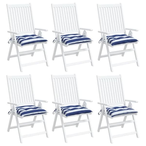 Maison Exclusive - Stolsdynor set om 6 blåvita ränder 50x50x7 cm