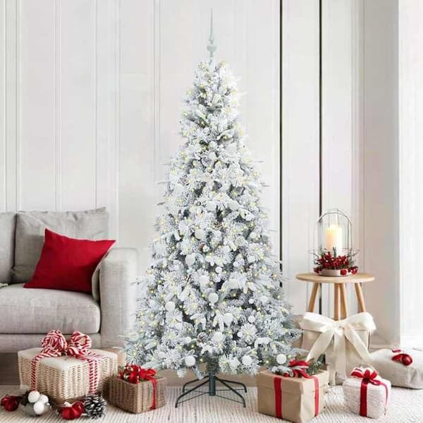 Maison Exclusive - Kunstig Juletræ med Ledninger Hvid 180 cm Vit