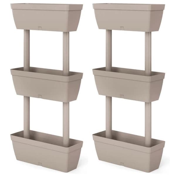 Maison Exclusive - Blomlådor 6 st 100 cm Taupe Mol