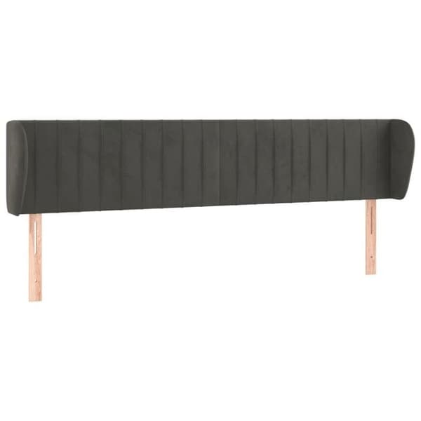 Maison Exclusive - Huvudgavel med öron Mörkgrå 183x23x78/88 cm Sammet mörkgrå