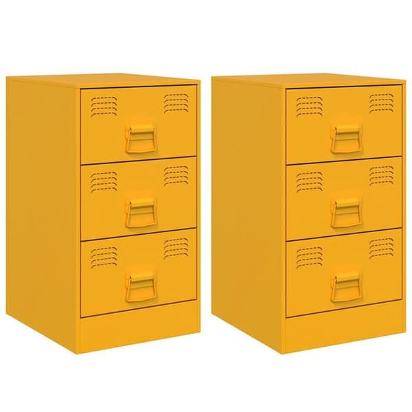 Maison Exclusive - Natborde 2 stk. sennepsgul 34,5x39x62 cm stål