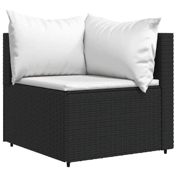 Maison Exclusive - Trädgårdsmöbler 4 delar med kuddar Svart Flätad resin