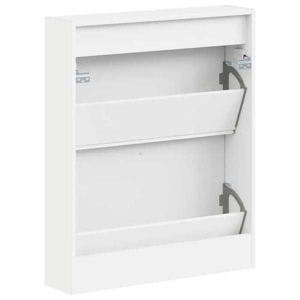 Exklusiv möbel - Väggmonterat skåp för skor ARNHEM 71 x 17 x 86 cm Vit