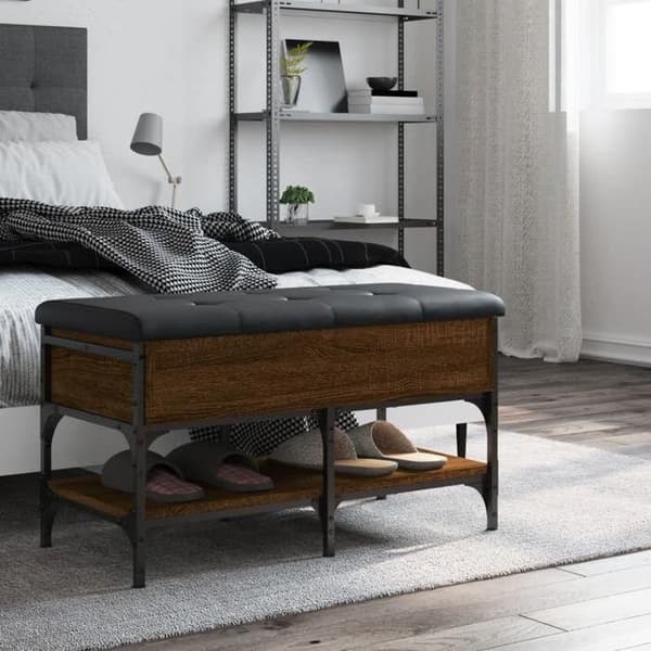 Maison Exclusive - Skoholder i brunt egetræ 82x42x45 cm i ingeniørtræ Brun ek
