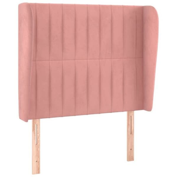 Maison Exclusive - Päätylevy korvilla Vaaleanpunainen 93x23x118/128 cm Sametti Ros