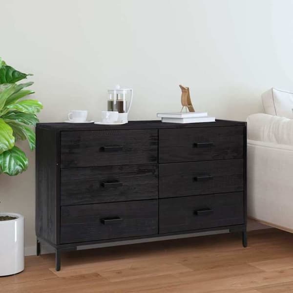 Maison Exclusive - Buffet Musta 110x35x70 cm Massiivipuu Svart
