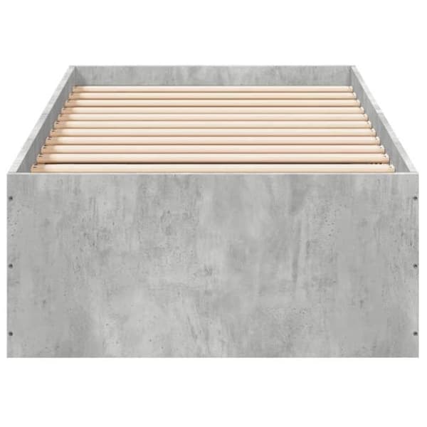 Sengestel - EKSKLUSIV HUS - 100x200 cm - Betongrå - Træ (spånplader) - Lamelseng betong grå