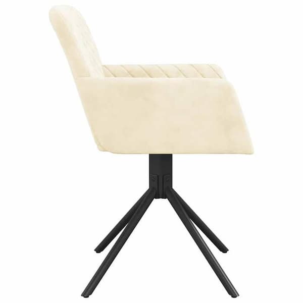 Maison Exclusive - Snurrstolar för matplats, set om 2, Creme Sammet