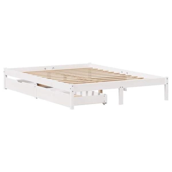 Maison Exclusive - Sengestel uden madras hvid 160x200 cm massivfyr Vit