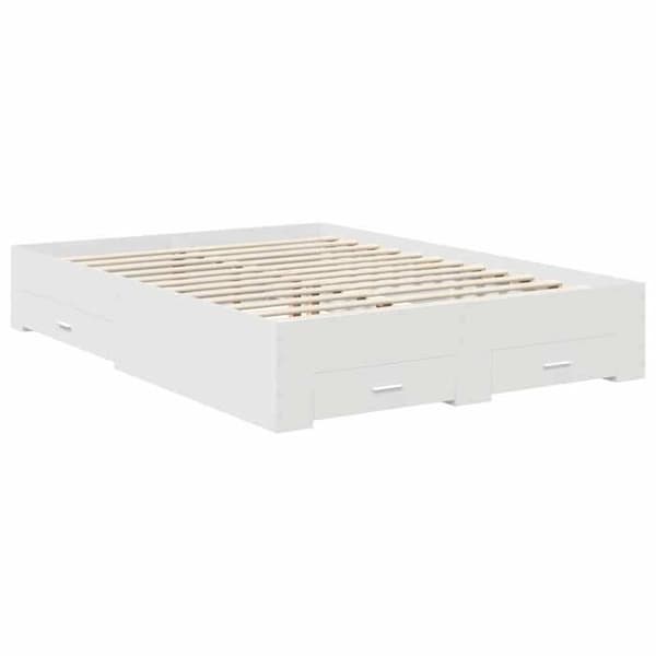 Sengestel - EKSKLUSIV HUS - Med skuffe - 140 x 190 cm - Hvid - Ingeniørtræ Vit