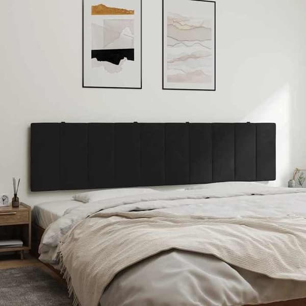 Hovedgærdedæmper - MAISON EXCLUSIVE - Hanko - 200 cm - Sort velour - Polstret skum Svart